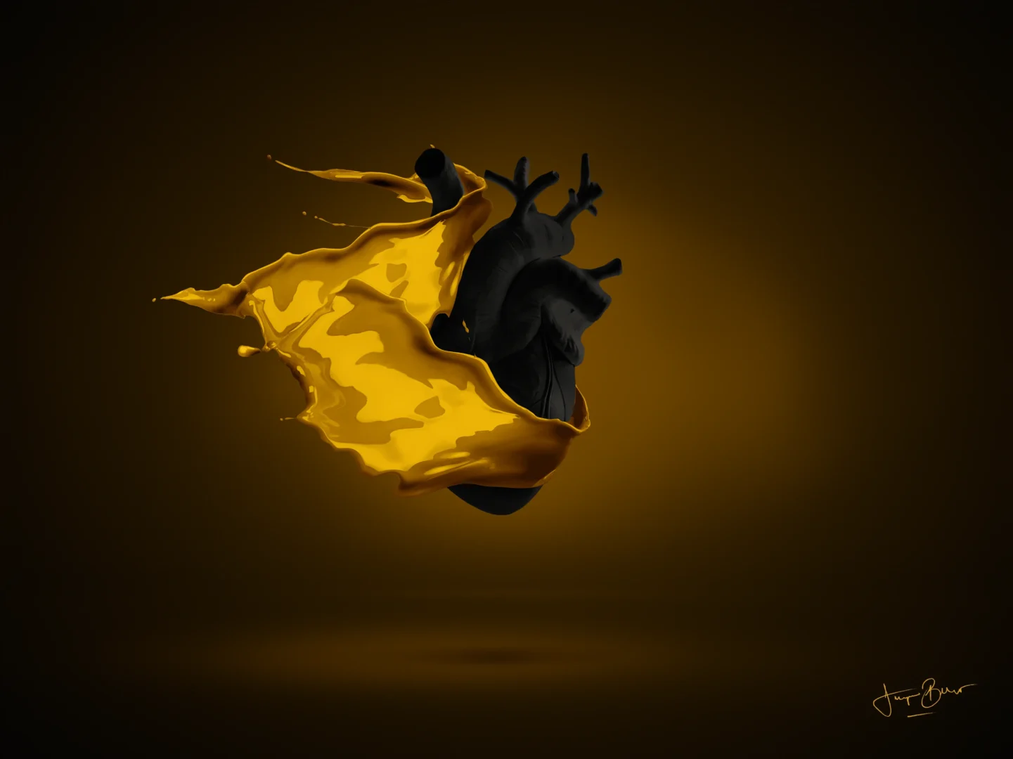 Heart Liquid Yellow Expression