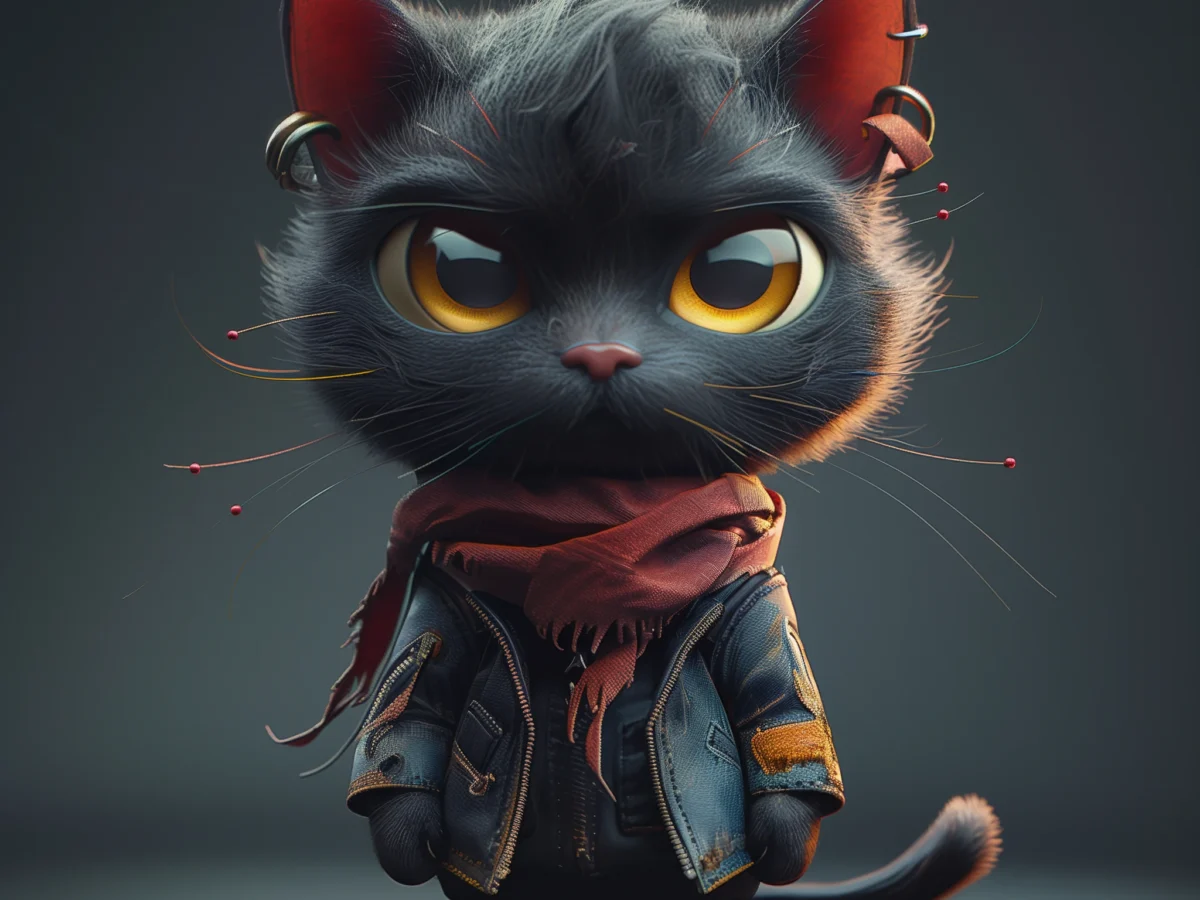 Baby Black Siberian Cat